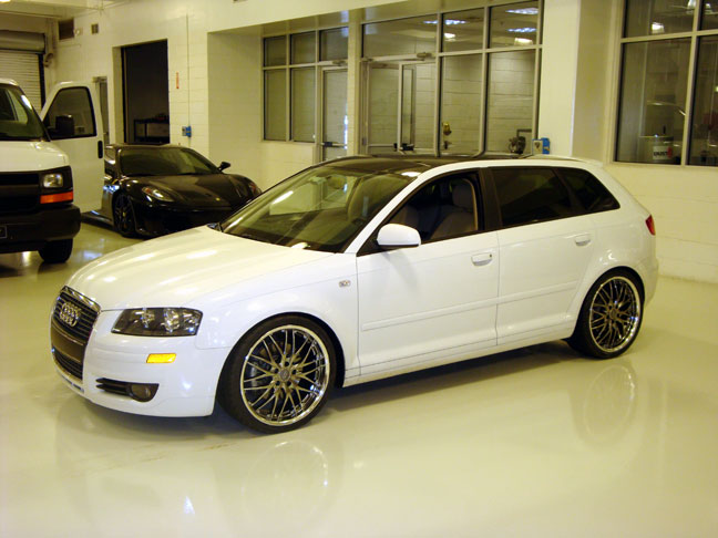 Below is an Audi A3 with 19x8 ET40 wheels 225 35 19 tires and the Stasis 